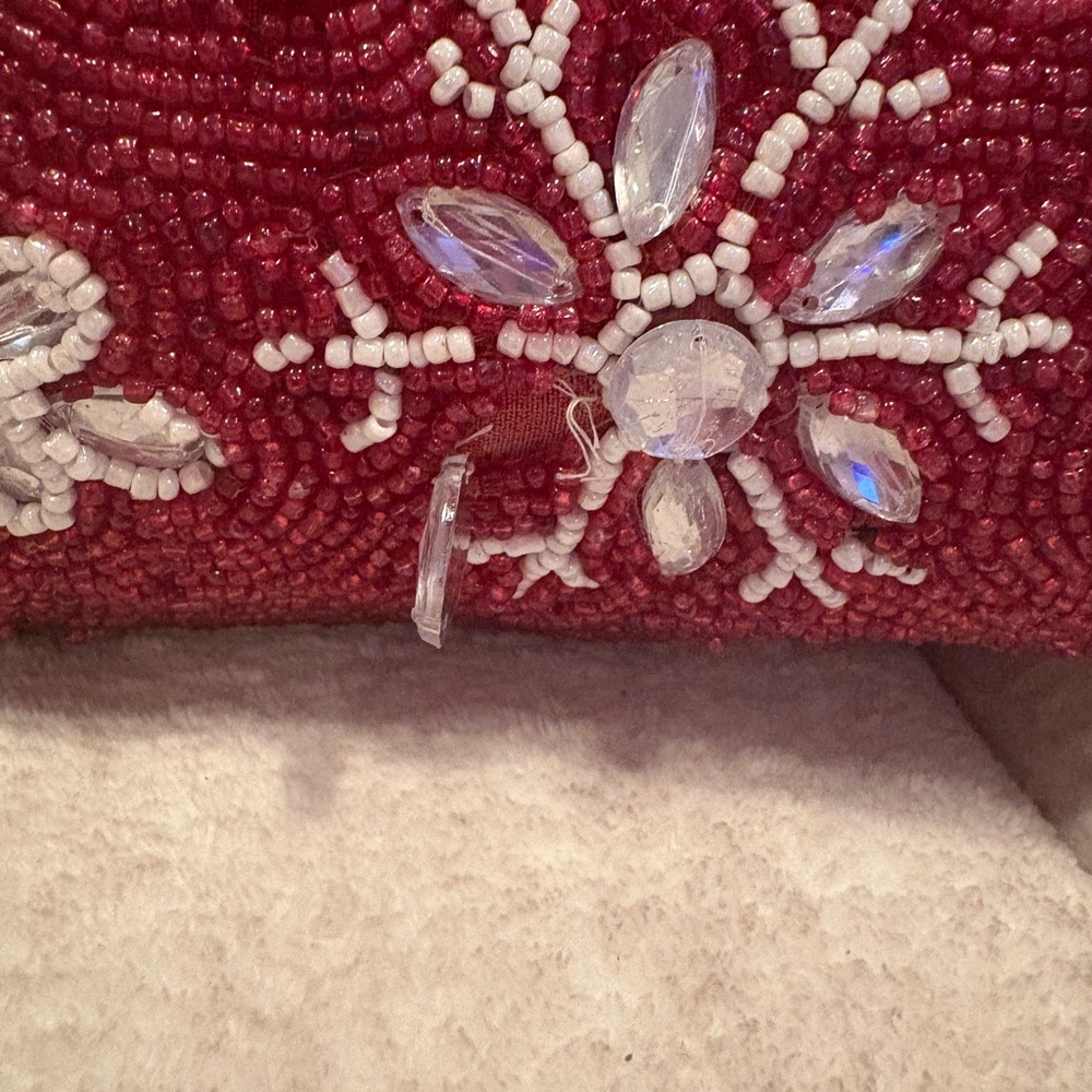 Two Festive Holiday beaded Pillows Snowflake and Tree Designs - Picture 11 of 11